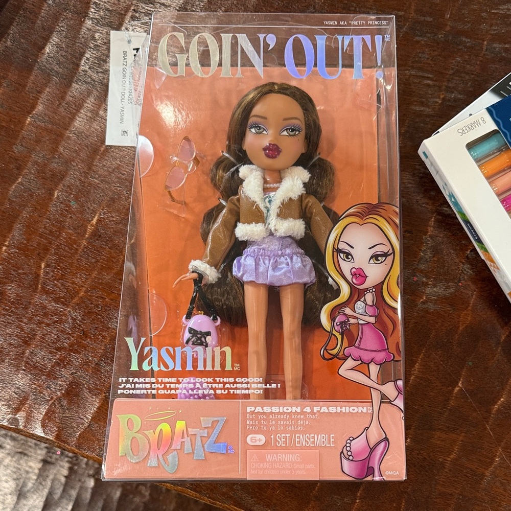 Bratz Yasmin Doll with Brown Jacket and Purple Skirt
